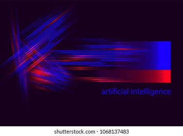 Big data vector illustration. Machine learning algorithm for information filter and anaytic 