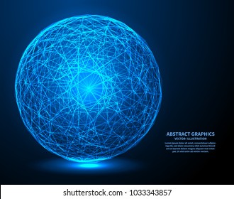 Big Data, Vector Illustration. Network Connections With Points And Lines. Abstract Technology Background.