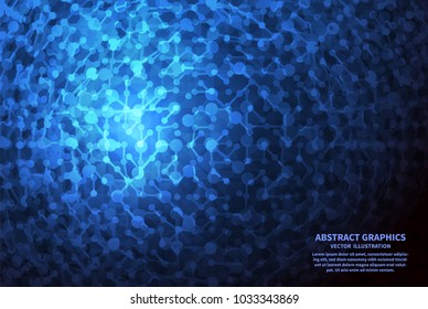 Big data, vector illustration. Network connections with points and lines. Abstract technology background.