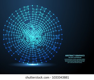 Big data, vector illustration. Network connections with points and lines. Abstract technology background.