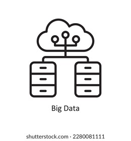 Big Data Vector Outline Icon Design illustration. Data Symbol on White background EPS 10 File