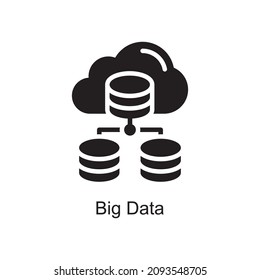Big Data vector Solid Icon Design illustration. Digitalization and Industry Symbol on White background EPS 10 File