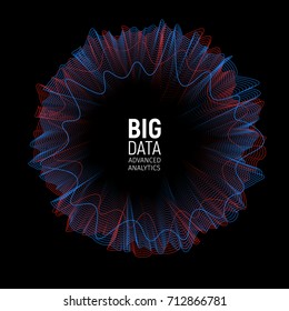 Big Data Vector Visualization Illustration. Futuristic Advanced Information Analytics Abstract Infographic Design.