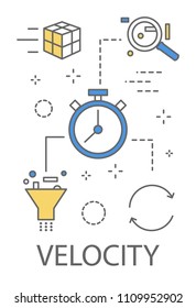 Big data velocity line illustration on white background.