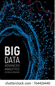 Big data visual energy fractals. Technology network infographic. Information analytics design. Vector illustration.