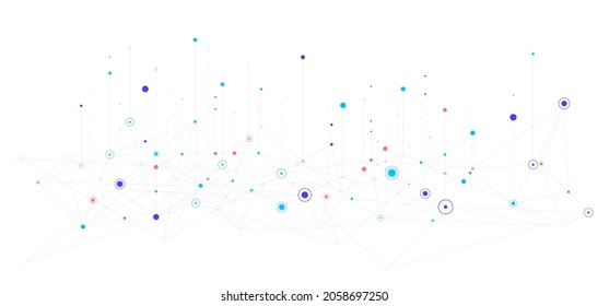 Big data visual information background. Social network concept. Connection vector background.