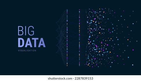 Big data visual information background. Social network concept. Connection vector background.