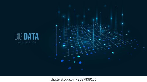 Big Data visueller Informationshintergrund. Konzept des sozialen Netzwerks. Verbindung, Vektorhintergrund.