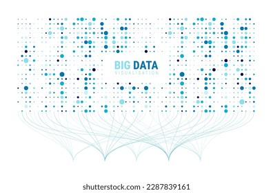 Big data visual information background. Social network concept. Connection vector background.