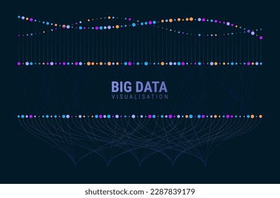 Big Data visueller Informationshintergrund. Konzept des sozialen Netzwerks. Verbindung, Vektorhintergrund.