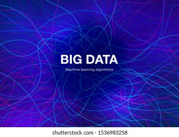Big Data Visualisation Concept. Abstract Futuristic and Technology Background. Music Waves Composition. Vector