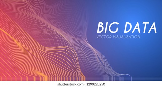 Big Data Visualisation. Futuristic Infogtaphic. 3D Abstract Space. Information Design. Vector illustration