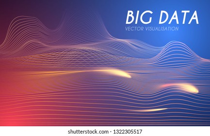 Big Data Visualisation. Futuristic Infogtaphic. 3D Abstract Space. Information Design. Vector illustration