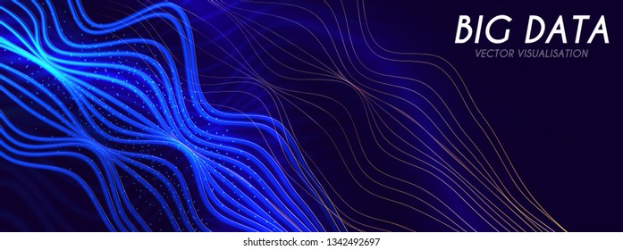 Big Data Visualisation. Futuristic Infogtaphic. 3D Abstract Space. Information Design. Vector illustration
