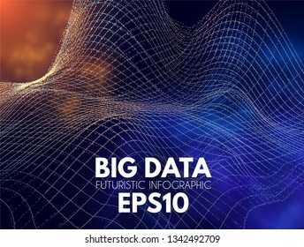 Big Data Visualisation. Futuristic Infogtaphic. 3D Abstract Space. Information Design. Vector illustration