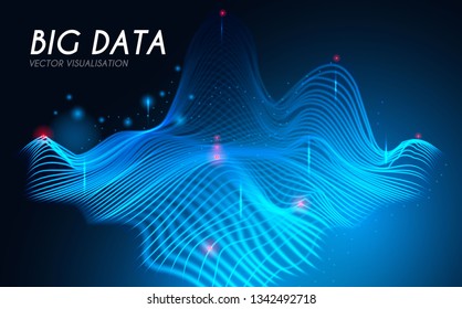 Big Data Visualisation. Futuristic Infogtaphic. 3D Abstract Space. Information Design. Vector illustration