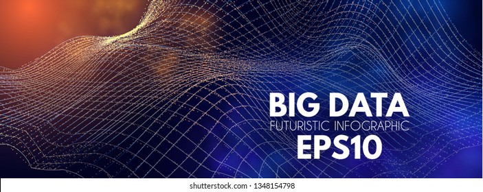 Big Data Visualisation. Futuristic Infogtaphic. 3D Abstract Space. Information Design. Vector illustration 