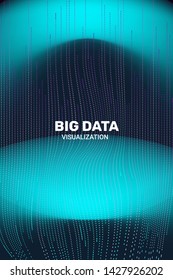 Big Data Visualization. 3D Futuristic Information. Big Data Stream Infographic. Technology Visual Background. Digital Analytics. Business Information. Connection Complex. Vector Network Visualization.