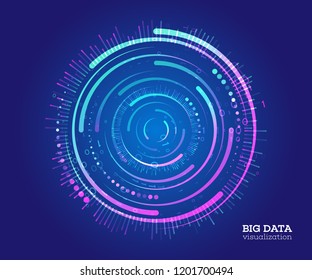 Big data visualization. Abstract background with dots array and lines. Connection structure. Data array visual concept.