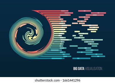 Big data visualization. Abstract background with lines array and twisted lines. Connection structure. Data array visual concept. Big data connection complex.