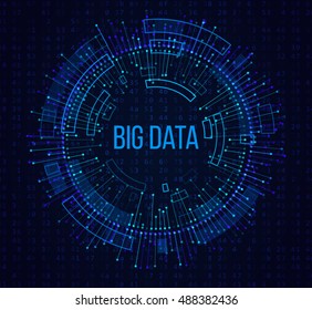 Big Data Visualization. Abstract Background with Dots Array and Lines. Connection Structure. Vector Illustration.