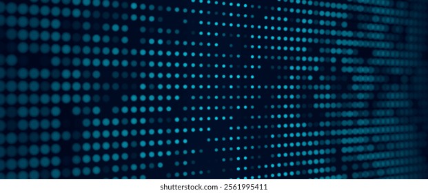 Big data visualization. Abstract concept of vector dots. Matrix code. Digital and technology background. Vector illustration.