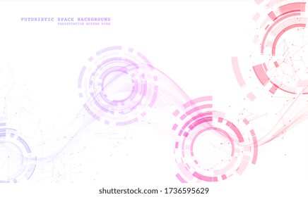 Big data visualization. Abstract polygonal space. Modern futuristic virtual abstract background. Graphic concept for your design.