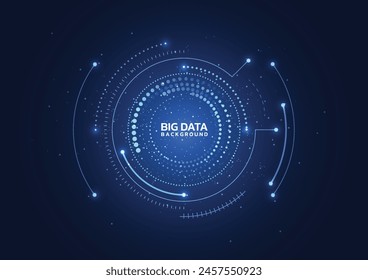 Big data visualization. Abstract technology innovation communication concept digital blue design background. Vector illustration