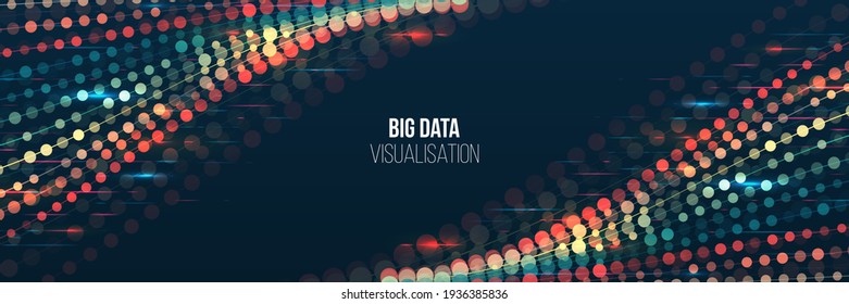 Big data visualization algorithms. Сomputer technology sorting data concept. Machine learning algorithm. Lines array visual concept.