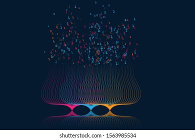 big data visualization and analysis abstract. digital technology background. 