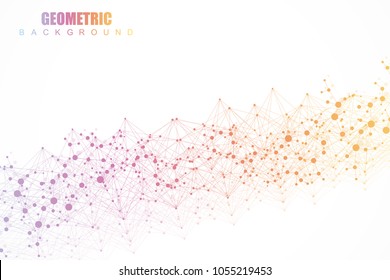 Big Data Visualization Background. Modern Futuristic Virtual Abstract Background. Science Network Pattern, Connecting Lines And Dots. Global Network Connection Vector