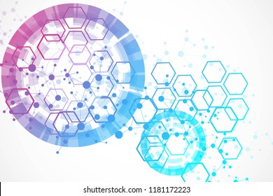 Big Data Visualization Background. Modern futuristic virtual abstract background. Science network pattern, connecting lines and dots. Global network connection vector
