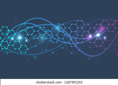 Big Data Visualization Background. Modern futuristic virtual abstract background. Science network pattern, connecting lines and dots. Global network connection vector