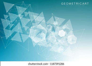 Big Data Visualization Background. Modern Futuristic Virtual Abstract Background. Science Network Pattern, Connecting Lines And Dots. Global Network Connection Vector