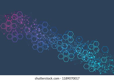 Big Data Visualization Background. Modern futuristic virtual abstract background. Science network pattern, connecting lines and dots. Global network connection vector