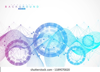 Big Data Visualization Background. Modern futuristic virtual abstract background. Science network pattern, connecting lines and dots. Global network connection vector