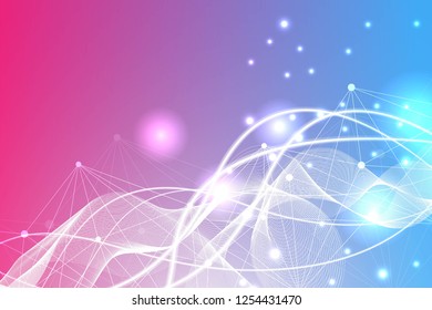 Big Data Visualization Background. Modern futuristic virtual abstract background. Science network pattern, connecting lines and dots. Global network connection vector