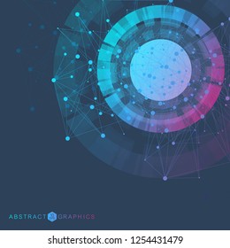 Big Data Visualization Background. Modern futuristic virtual abstract background. Science network pattern, connecting lines and dots. Global network connection vector