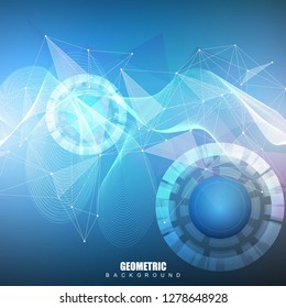 Big Data Visualization Background. Modern futuristic virtual abstract background. Science network pattern, connecting lines and dots. Global network connection vector