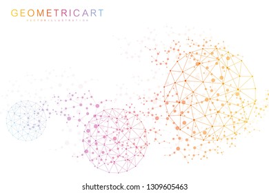 Big Data Visualization Background. Modern futuristic virtual abstract background. Science network pattern, connecting lines and dots. Global network connection vector