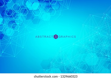 Big Data Visualization Background. Modern futuristic virtual abstract background. Science network pattern, connecting lines and dots. Global network connection vector