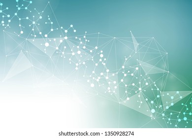 Big Data Visualization Background. Modern futuristic virtual abstract background. Science network pattern, connecting lines and dots. Global network connection vector