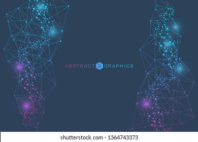 Big Data Visualization Background. Modern futuristic virtual abstract background. Science network pattern, connecting lines and dots. Global network connection vector