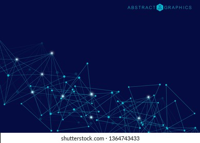 Big Data Visualization Background. Modern futuristic virtual abstract background. Science network pattern, connecting lines and dots. Global network connection vector