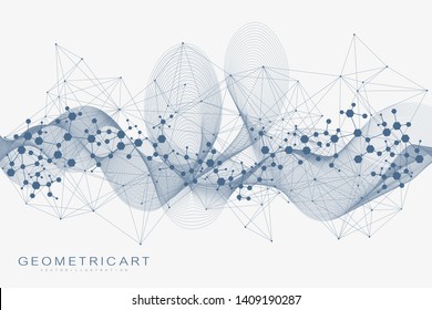 Big Data Visualization Background. Modern futuristic virtual abstract background. Science network pattern, connecting lines and dots. Global network connection vector.
