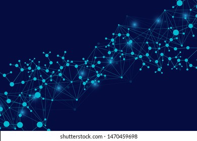 Big Data Visualization Background. Modern futuristic virtual abstract background. Science network pattern, connecting lines and dots. Global network connection vector.