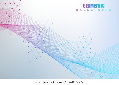 Big Data Visualization Background. Modern futuristic virtual abstract background. Science network pattern, connecting lines and dots. Global network connection .