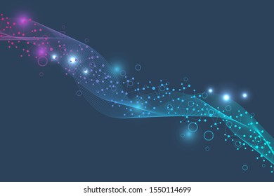 Big Data Visualization Background. Modern futuristic virtual abstract background. Science network pattern, connecting lines and dots. Global network connection vector.