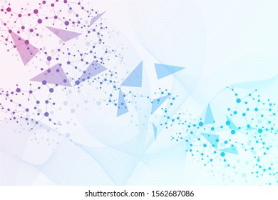 Big Data Visualization Background. Modern futuristic virtual abstract background. Science network pattern, connecting lines and dots. Global network connection vector.