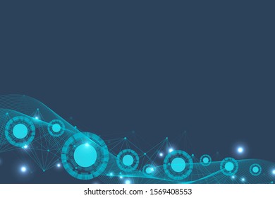 Big Data Visualization Background. Modern futuristic virtual abstract background. Science network pattern, connecting lines and dots. Global network connection vector.